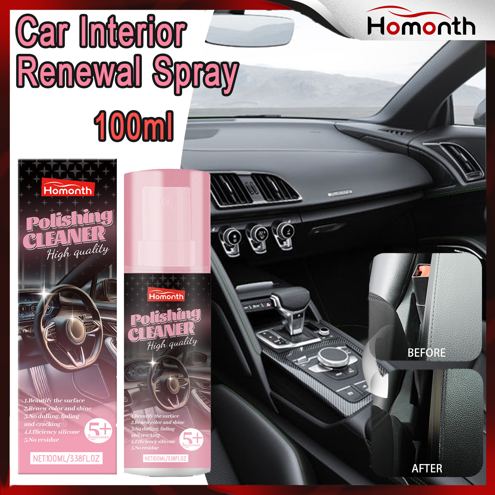 100ml Auto Interior Polish Car - Screen Cleaner Spray review and price